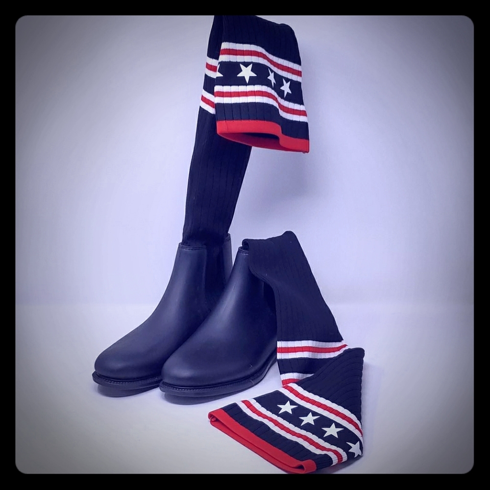 GIVENCHY Over the Knee "Stars & Stripes" Sock Boot